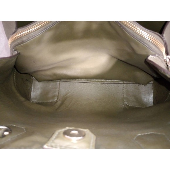 Michael KORS olive green pebble leather Purse Mercer Gallery Tote - Picture 7 of 9